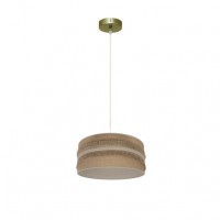 Distribuidor - Lâmpadas Diversas | Colgantes Moderno | COLGANTE NATALIA 1XE27 CUERO/SACO-BEIS REGX30X30CM Ref: 188593015